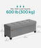 SONGMICS 43" Storage Bench Folding Ottoman Foot Rest w/ Legs - Dove Gray