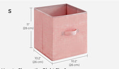SONGMICS Storage Cubes 11-Inch Foldable Closet Organizers Non-Woven Fabric Bins Set of 6 - Pink