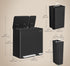 SONGMICS 13 + 5.3 Gallon Dual-Compartment Trash Can Soft-Close Lid w/ Pedal - Black