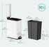 SONGMICS 13 Gallon (50 L) Slim Stainless Steel Kitchen Trash Can w/ Lid - White