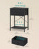 SONGMICS Nightstand Small Side Narrow End Table w/ Fabric Drawer - Black