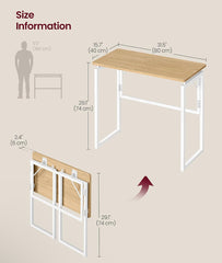 VASAGLE Folding Small Computer Desk Foldable Table - Yellow Straw