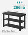 SONGMICS 27.6" Shoe Rack 3-Tier Bamboo Entryway Bench - Black