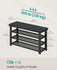 SONGMICS 35.2" Shoe Rack Bench 4 Tier Bamboo Entryway - Black