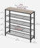 VASAGLE Shoe Rack w/ 4 Mesh Shelves & Large Top Entryway - Greige / Black