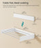 SONGMICS Clothes Drying Rack Wall-Mounted Foldable w/ Storage Shelf - White