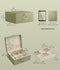 SONGMICS 2-Layer Jewelry Box w/ Handle Removable Tray - Green