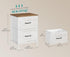 SONGMICS Nightstand Bedside Side End Table w/ 2 Fabric Drawers - Honey Brown
