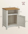 VASAGLE Farmhouse Nightstand w/ Barn Door - Rustic White