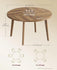 VASAGLE 47.2" Round 4-6ppl Dining Circle Kitchen Table w/ Tapered Legs - Honey Brown