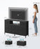 SONGMICS Dresser for Bedroom w/ Outlets & LED Lights w/ 8 Fabric Drawers - Black **Crack**