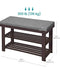 SONGMICS 28.3" Bamboo Shoe Bench 3-Tier Rack w/ Brown - Brown / Gray