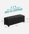 SONGMICS 43" Metal Storage Ottoman Bench Foot Rest w/ Legs - Black