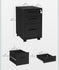 SONGMICS File Cabinet Office Filing 3 Draw Cabinet w/ Lock - Black