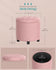 SONGMICS Makeup Stool Round Storage Pouf Padded Footrest Removable Lid - Pink