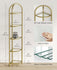 VASAGLE 5-Tier Corner Shelf Stand w/ Tempered Glass Steel Frame - Gold