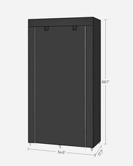 SONGMICS Clothes Storage Organizer w/ 6 Shelves & Hanging Rods - Black