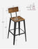 VASAGLE 29.7" Tall Barstool Steel Frame w/ Back Set of 2 - Brown