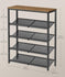 VASAGLE 5-Tier Shoe Rack Adjustable Freestanding Organizer w/ Storage Shelves - Honey Brown