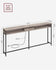 VASAGLE 70.9" Console Table with Outlet w/ Shelves - Greige / Black