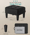 SONGMICS Foot Stool Small Linen-Look Fabric Ottoman w/ Thick Cushion - Black