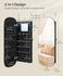 SONGMICS Round Jewelry Organizer Mirror w/ LED Jewelry Cabinet Wall/Door Mounted - Black