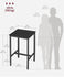 VASAGLE Bar Table Kitchen Dining High Top Pub Square w/ Steel Frame - Black