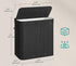 SONGMICS 39.6 Gallons Bamboo Laundry Hamper w/ 3 Compartmentd & Lid - Black