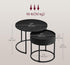 VASAGLE Round Coffee Table Nesting Tables Hidden Storage Set of 2 - Black ***open box***