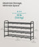 SONGMICS 4-Tier Long Stackable Metal Shoe Rack Holds Up to 20 Pairs - Black