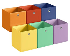 SONGMICS 10.2" Storage Cubes Foldable Storage Boxes Set of 6 - Multi Color