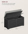 VASAGLE Storage Chest Bench w/ 2 Safety Hinges Farmhouse Style - Charcoal Gray