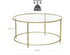 VASAGLE 36" Round Coffee Table Tempered Glass w/ Steel Frame - Gold