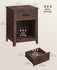 VASAGLE Farmhouse Nightstand w/ Charging Station - Maroon