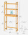 SONGMICS 3-Tier Bamboo Over The Toilet Storage w/ Adjustable Shelf - Natural Beige