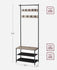 VASAGLE Hall Tree Bench Entryway w/ Shoe Storage & Movable Hooks - Greige / Black