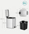 SONGMICS 6L (1.6-Gallon) Bathroom Trash Bin w/ Pedal - Silver