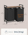 SONGMICS 2 x 12.1 Gallons (46 L) Laundry Basket Sorter with Storage Shelf - Brown / Black