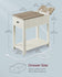 VASAGLE Side Table with Charging Station Nightstand w/ Storage - Vintage White / Greige