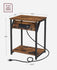 VASAGLE Side End Table w/ Charging Station Set of 2 - Brown ***open box***