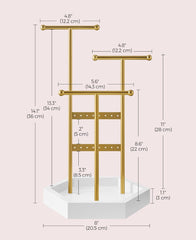 SONGMICS Jewelry Holder for Rings 3 Tiers & 1 Tray - White / Gold