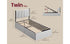 VASAGLE Twin Size Lift Up Storage Bed Frame Upholstered Headboard Hydraulic Platform - Gray