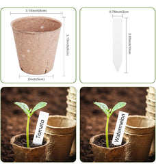 3.15" Biodegradable Planting Peat Pots Seedlings Garden Plant Seed Starter w/ Drainage Holes 100pk