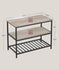 VASAGLE Kitchen Island w/ 3 Shelves w/ Large Wooden Worktop - Greige / Black