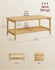 VASAGLE 2-Tier Coffee Table w/ PVC Rattan Storage Shelf - Oak Beige
