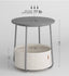 VASAGLE Small Round Side End Table Small Nightstand w/ Fabric Basket - Gray