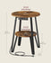 VASAGLE 2-Tier Small Side Table w/ Charging Station Nightstand w/ Power Outlets - Brown