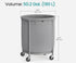 SONGMICS 190L Laundry Basket Removable Bag w/ Steel Frame & Wheels - Gray