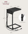 VASAGLE C-Shaped Side Table w/ Charging Station Outlets - Gray Oak