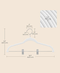 SONGMICS Pants Velvet Hangers w/ Adjustable Clips Set of 50 - White